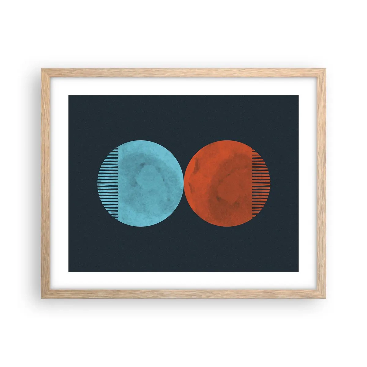 Poster în ramă de stejar deschis - Doar geometrie? - 50x40 cm