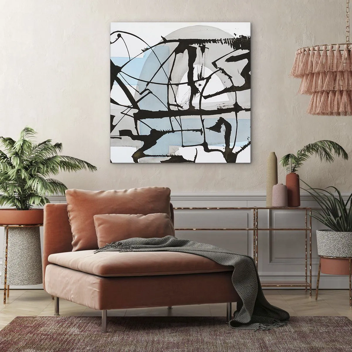 Tablou pe pânză - Cu toate acestea, albastru - 70x70 cm