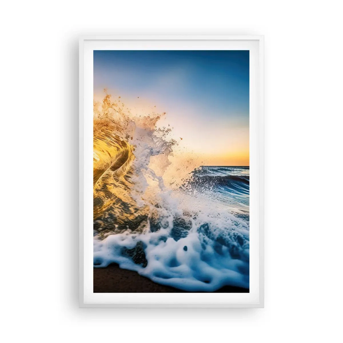 Poster în ramă albă - Joc în nisip - 61x91 cm