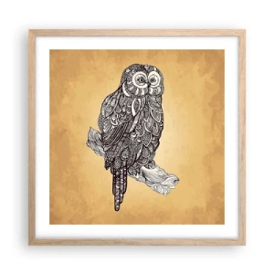Poster în ramă de stejar deschis - Ornamente complicate de înțelepciune - 50x50 cm