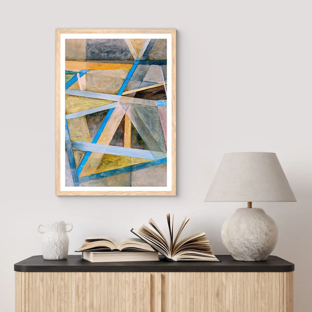 Poster în ramă de stejar deschis - Drept sau de-a curmezișul? - 30x40 cm