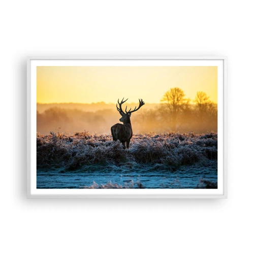 Poster în ramă albă - Încoronat pe domeniul său - 100x70 cm