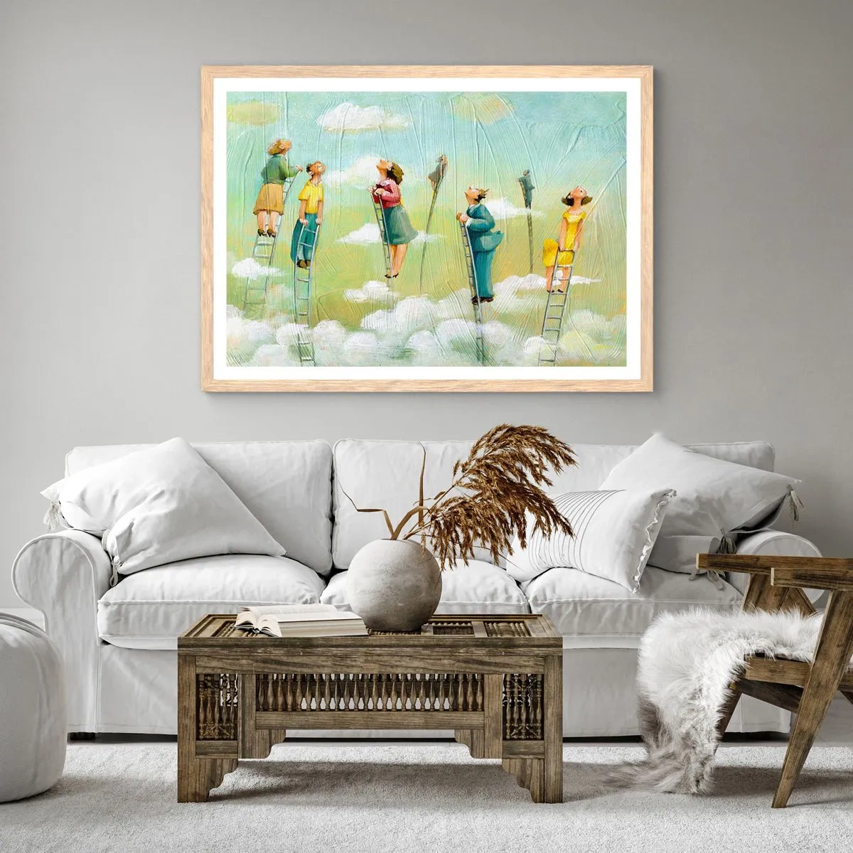 Poster în ramă de stejar deschis - Urmează-ți visul - 91x61 cm