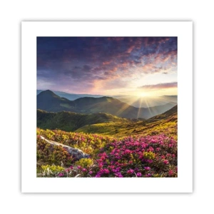 Poster - Prospețimea unei dimineți de munte - 40x40 cm