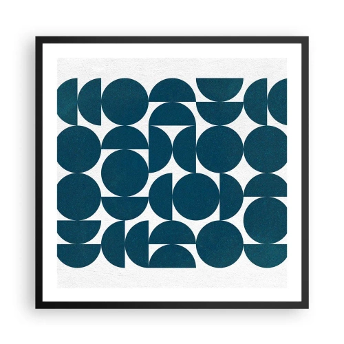 Poster în ramă neagră - Cercuri și semicercuri - 60x60 cm