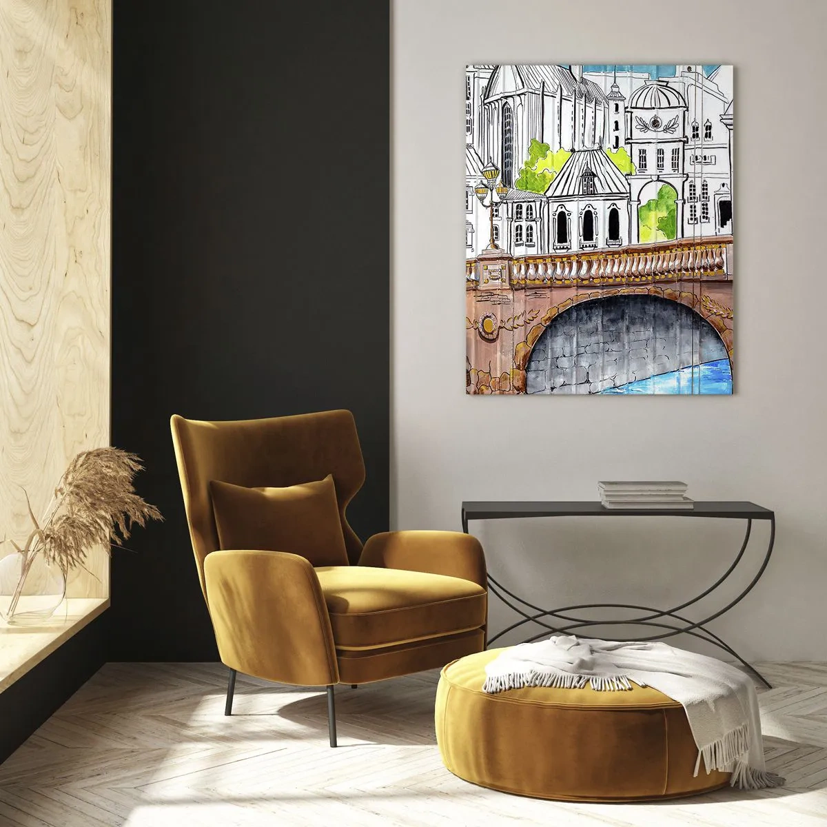 Tablou pe sticlă - Orașul frumos ca o pictură - 50x70 cm