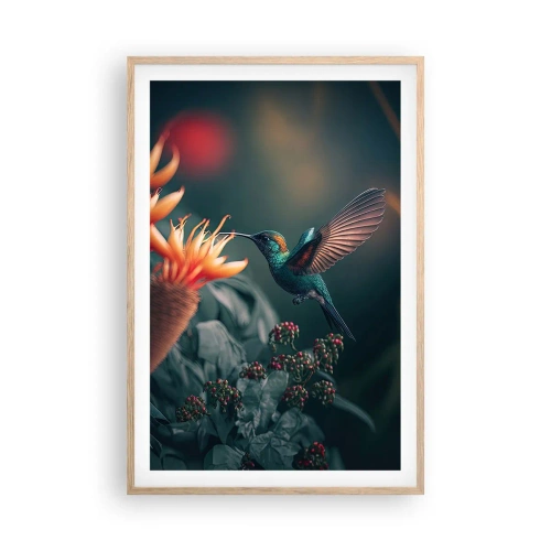 Poster în ramă de stejar deschis - Viață cu adevărat colorată - 61x91 cm