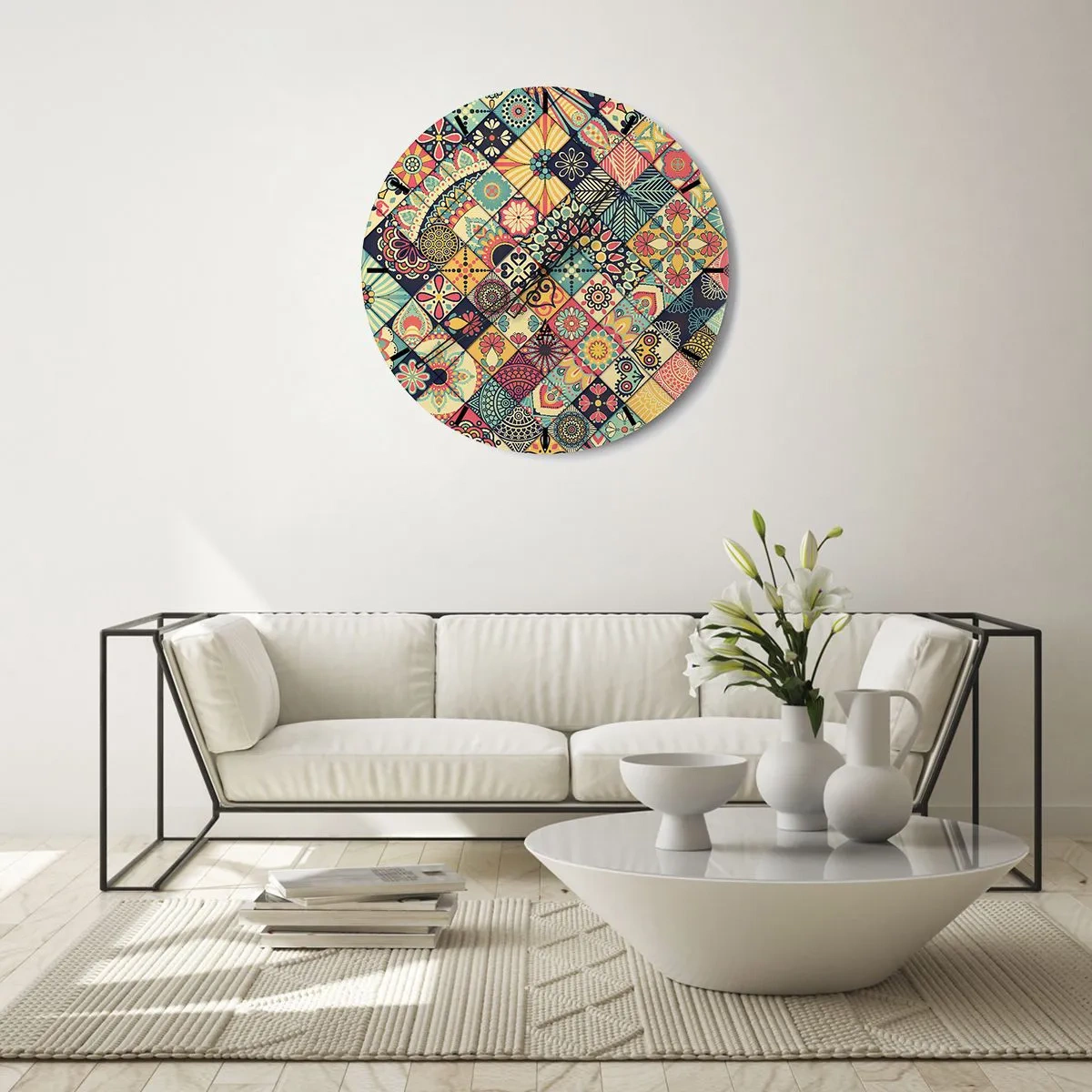 Ceas de perete - Ceas pe sticlă - Clima marocană - 30x30 cm