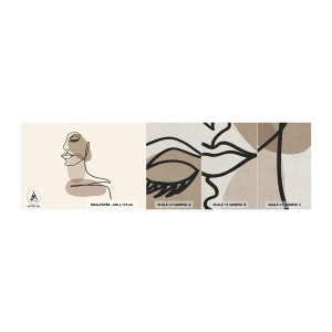 Mostră tapet Premium Sand - Ascultându-se pe sine - Abstracția, Chipul de femeie, Grafică - 100x30 cm