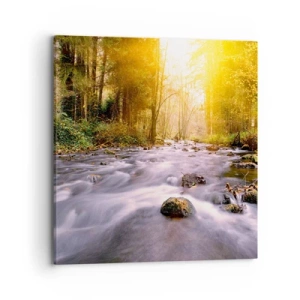 Tablou pe pânză - Malachit în rame de argint și aur - 70x70 cm