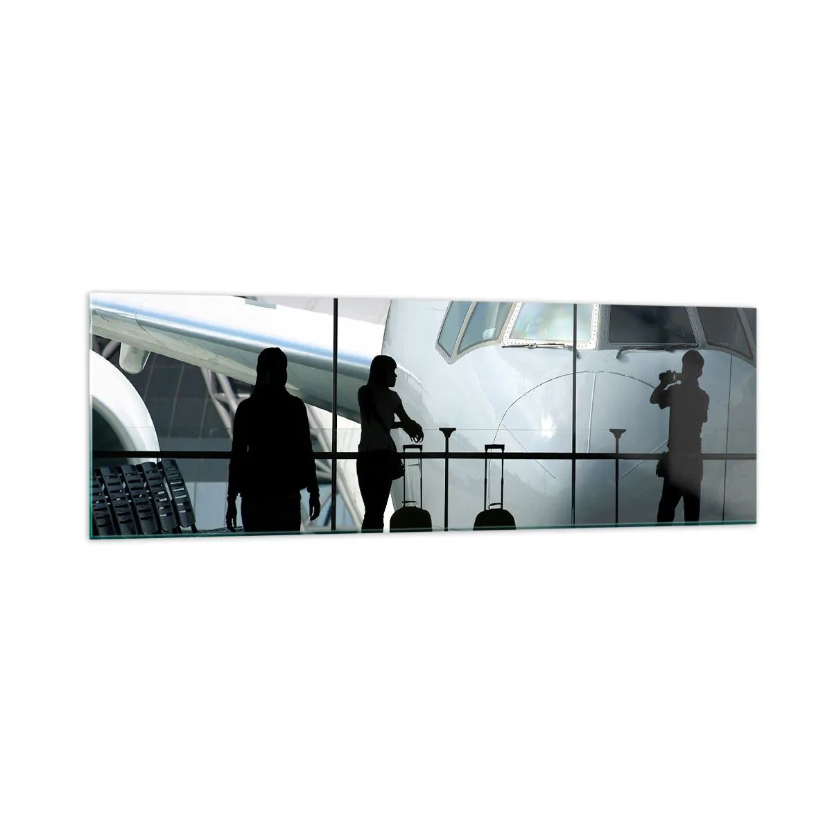 Tablou pe sticlă - Vis a vis la aeroport - 160x50 cm