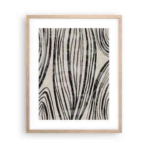 Poster în ramă de stejar deschis - Deversare de linii - 40x50 cm