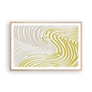 Poster în ramă de stejar deschis - Compoziție cu cambrare ușoară - 91x61 cm