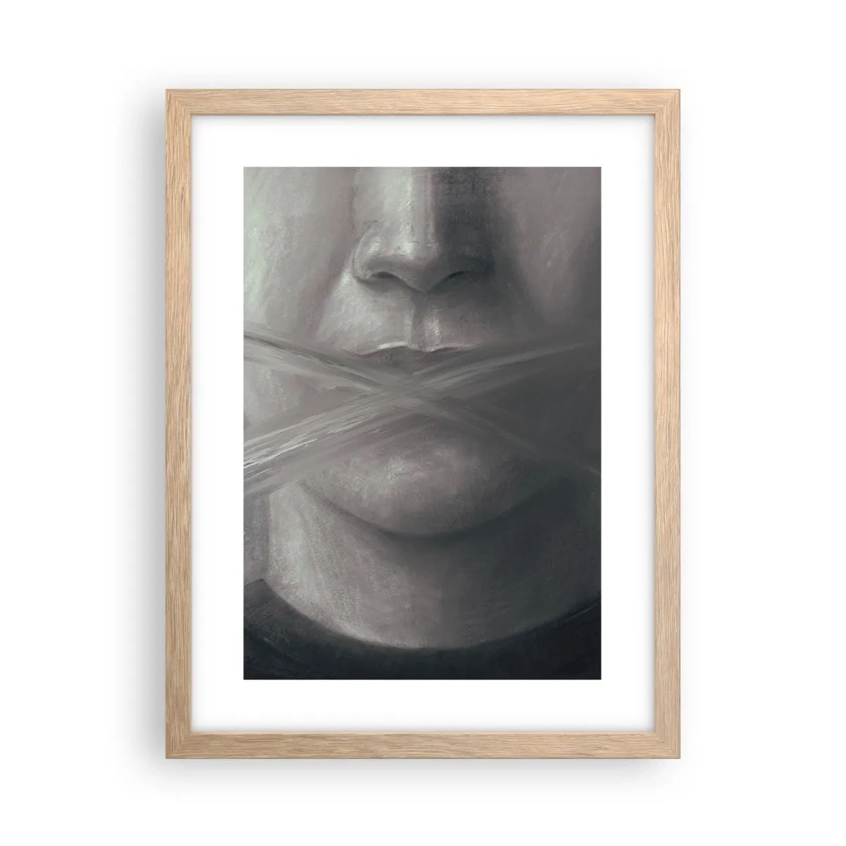 Poster în ramă de stejar deschis - Nici un cuvânt - 30x40 cm