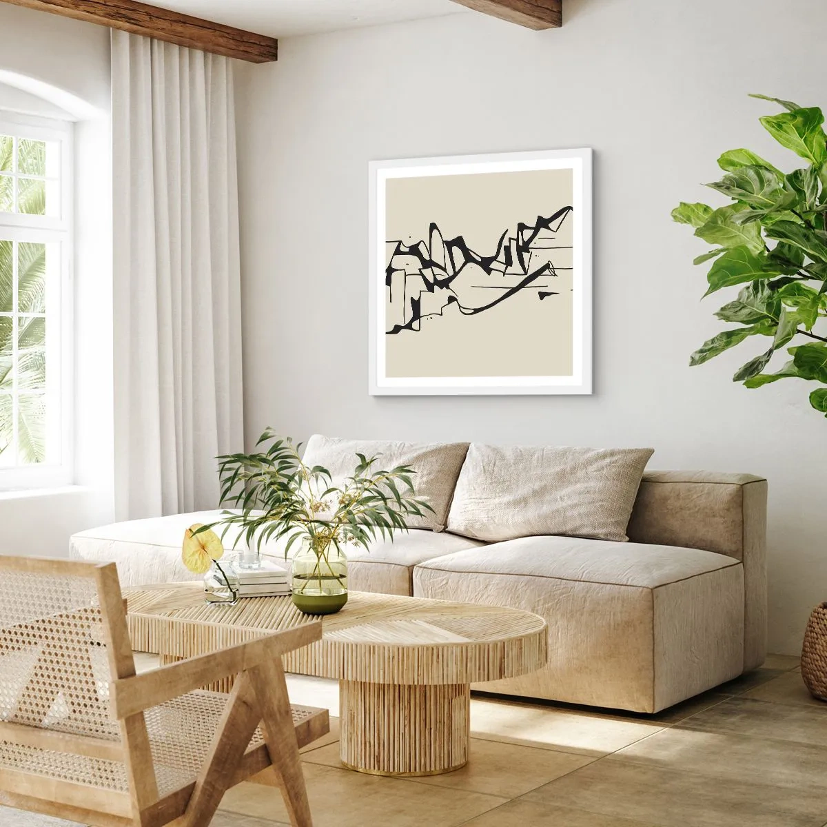 Poster în ramă albă - Poate că peisajul - 40x40 cm