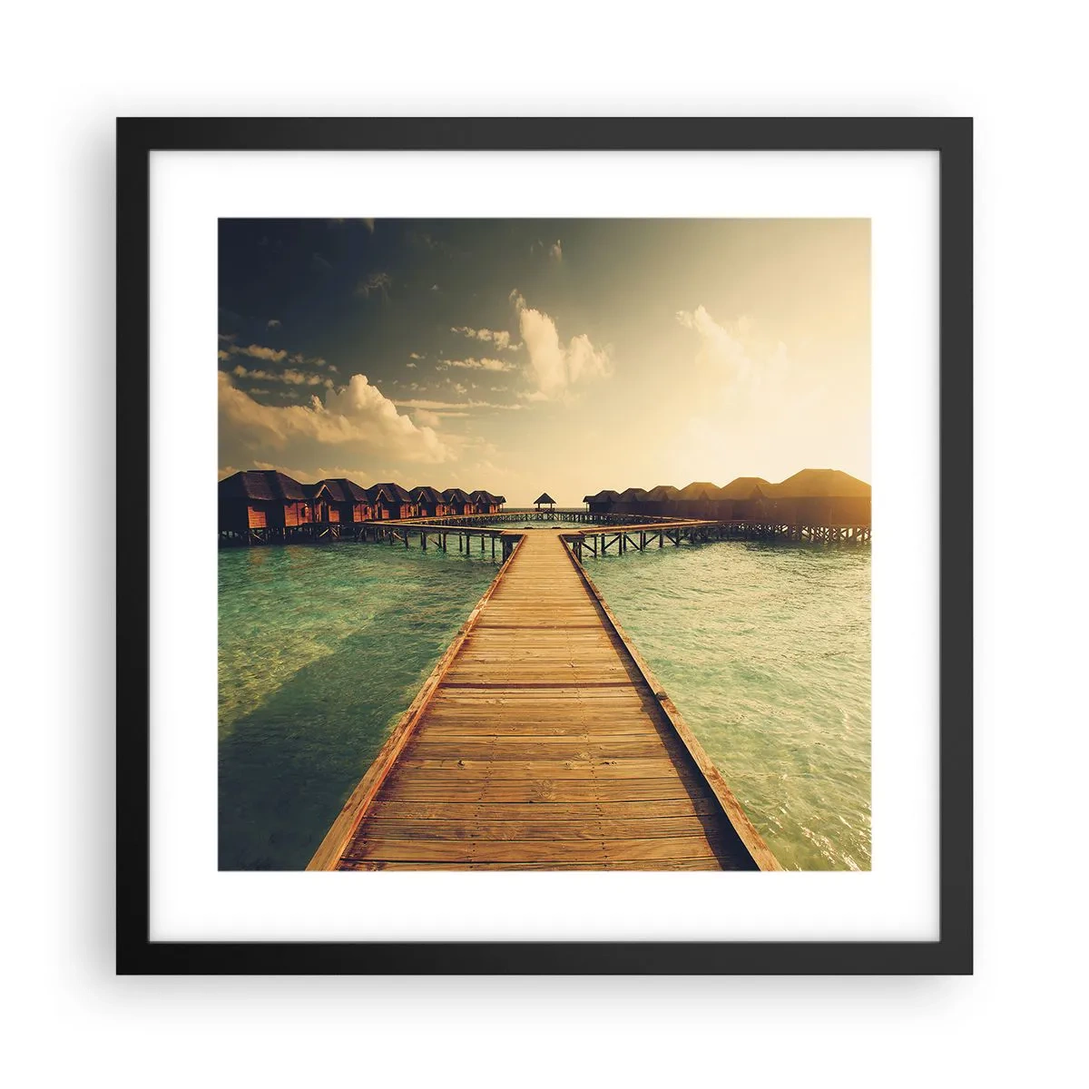Poster în ramă neagră - O invitație caldă - 40x40 cm