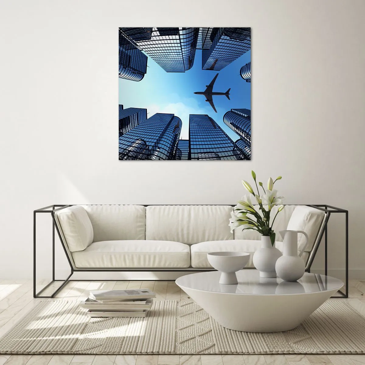 Tablou pe sticlă - Vedere de pe ravenă de sticlă - 50x50 cm