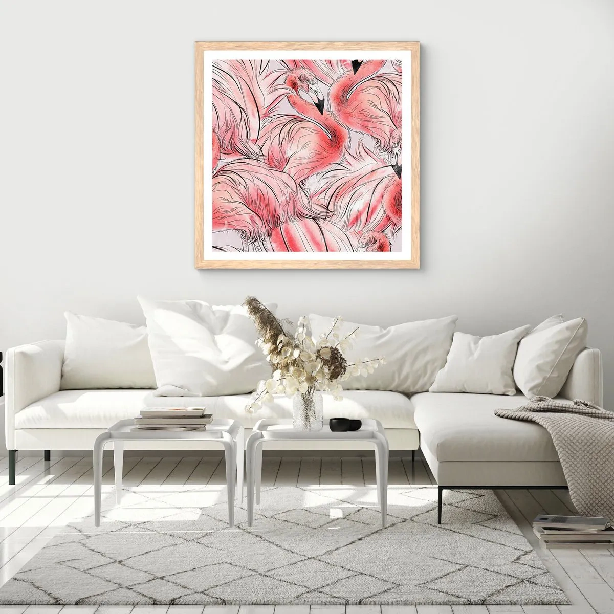 Poster în ramă de stejar deschis - Corpul de balet al păsărilor - 60x60 cm