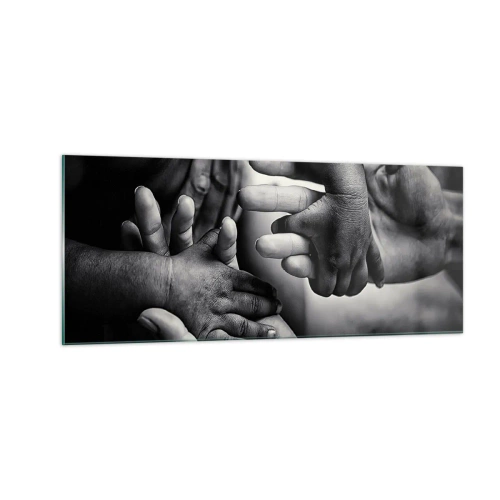 Tablou pe sticlă - A fi om - 100x40 cm