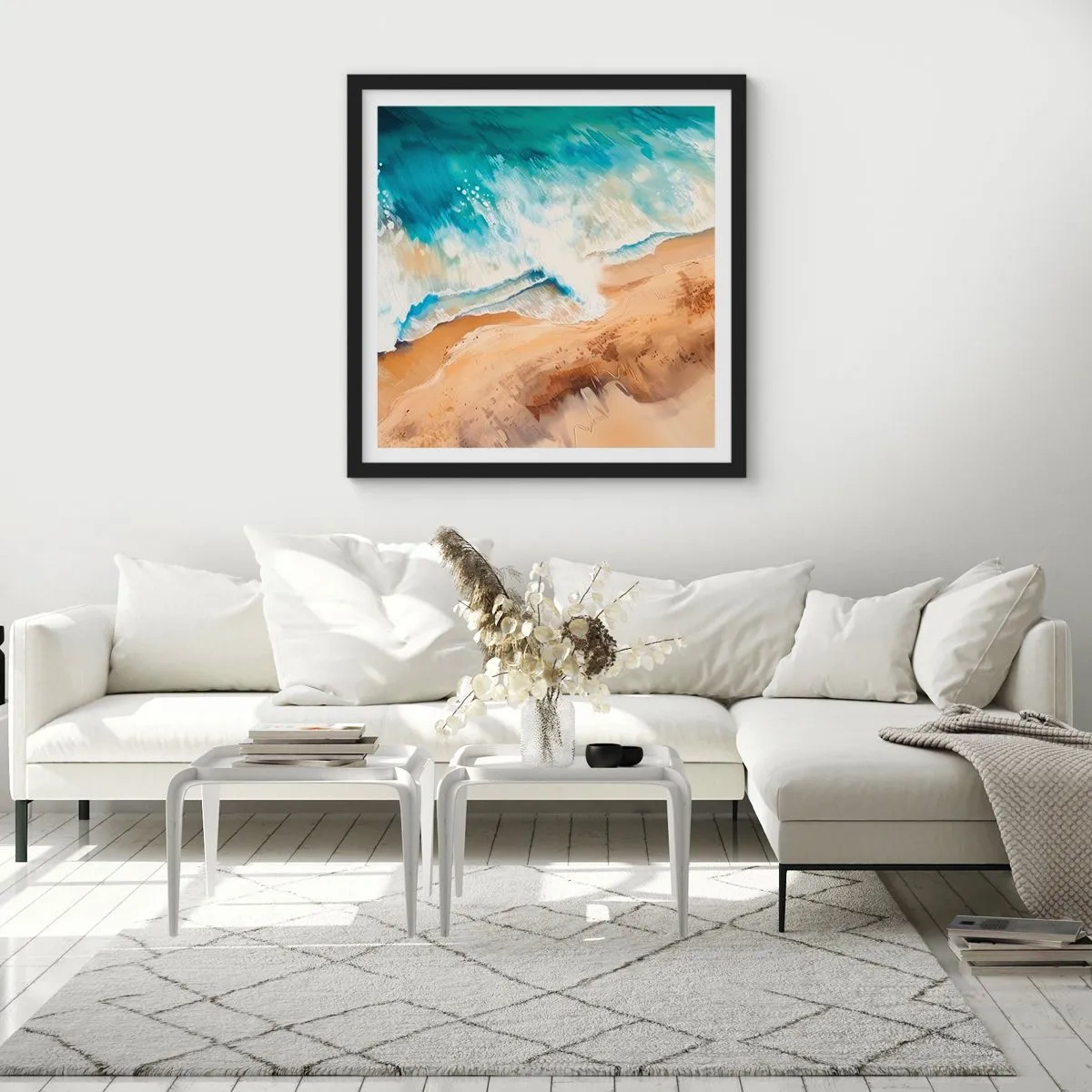 Poster în ramă neagră - Unda de întoarcere - 60x60 cm