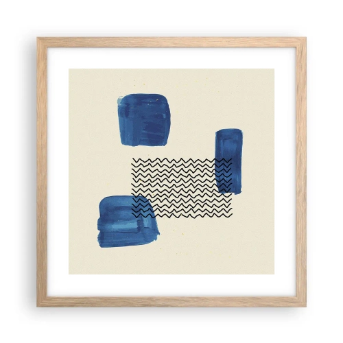 Poster în ramă de stejar deschis - Cvartet abstract - 40x40 cm