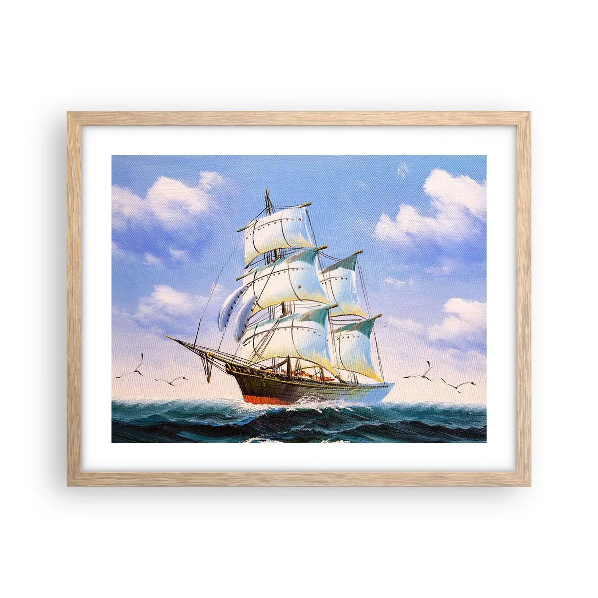 Poster în ramă de stejar deschis - Cu mândrie în vânt - 50x40 cm