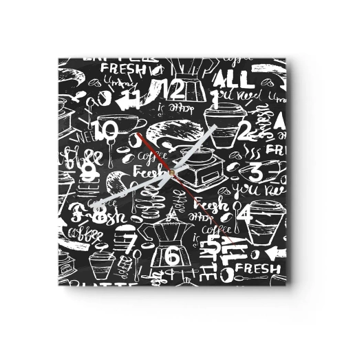 Ceas de perete - Ceas pe sticlă - All you need is… - 30x30 cm