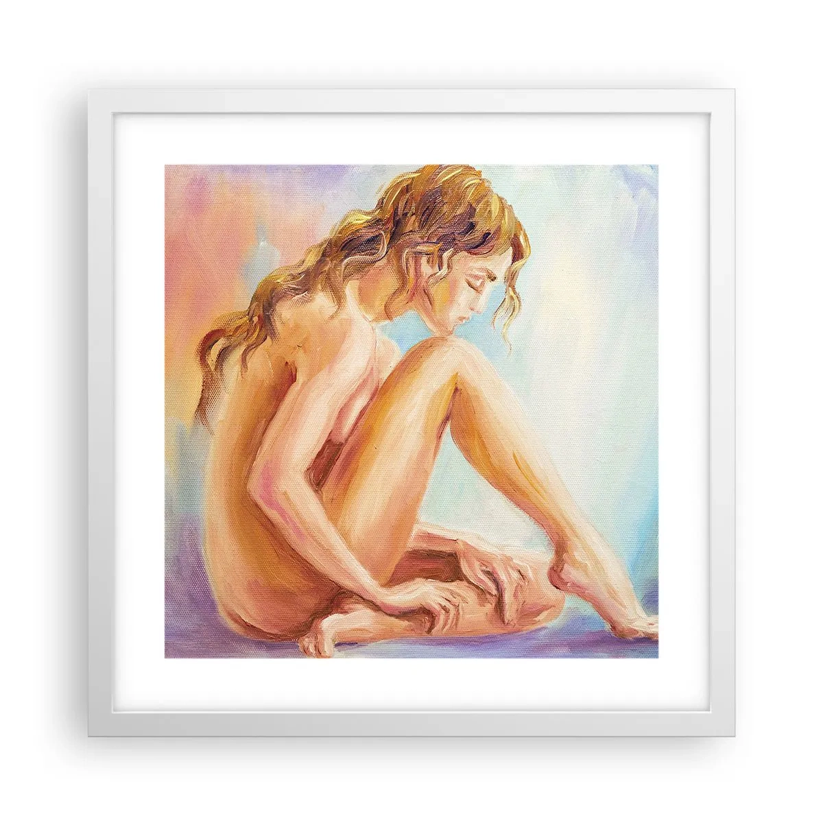 Poster în ramă albă - Gest de tinerețe - 40x40 cm