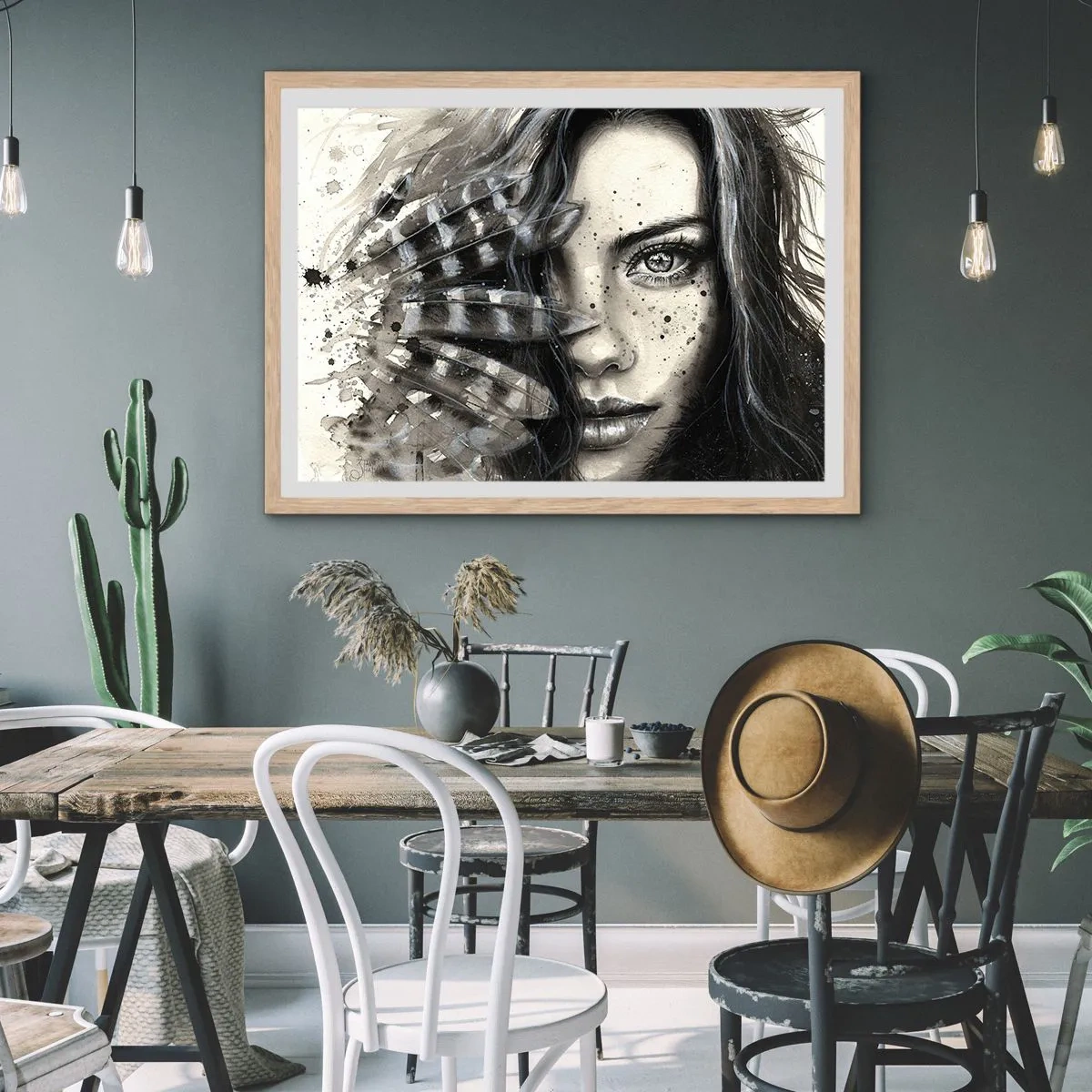 Poster în ramă de stejar deschis - Frumusețe sălbatică - 50x40 cm