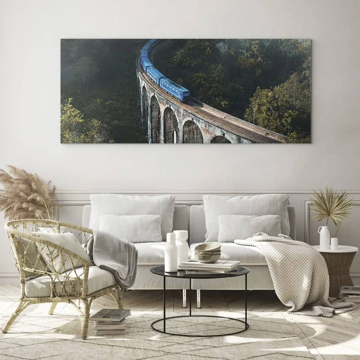 Tablou pe sticlă - Cu trenul spre natură - 120x50 cm