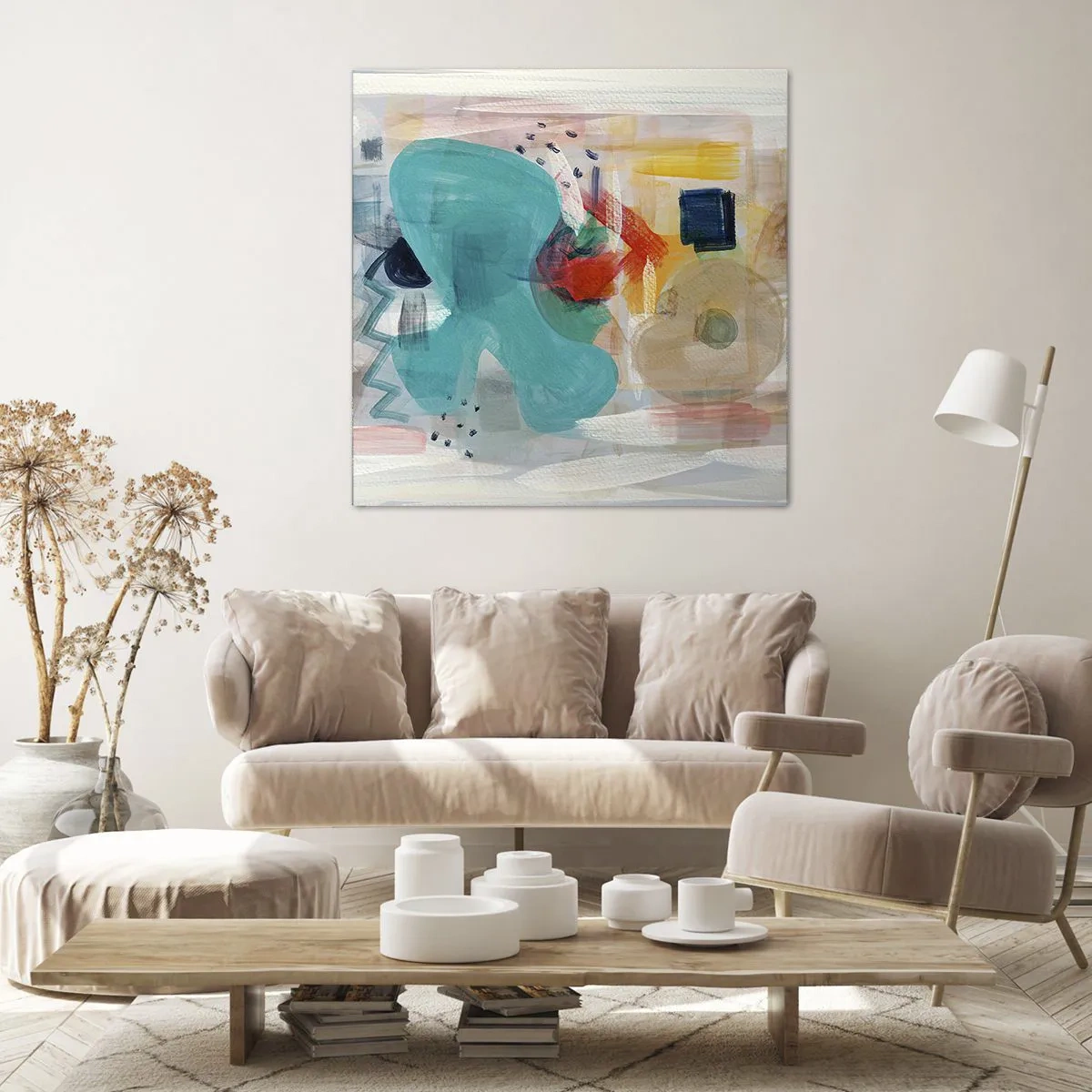 Tablou pe pânză - Joc plin de culoare - 50x50 cm