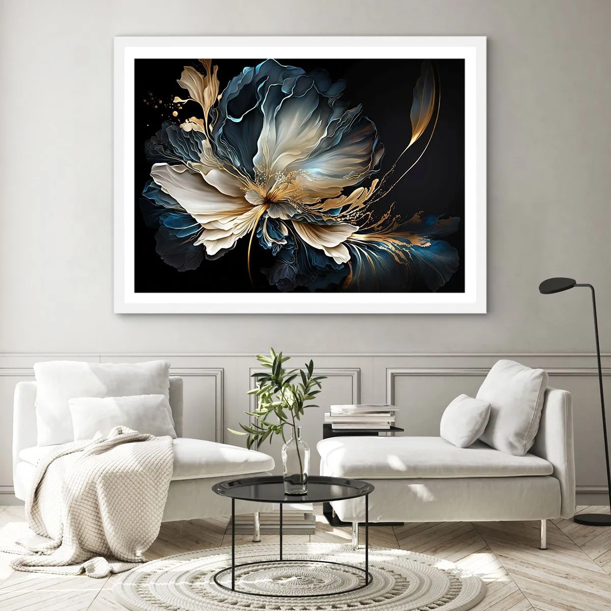 Poster în ramă albă - Povestea unei flori de iubire - 50x40 cm