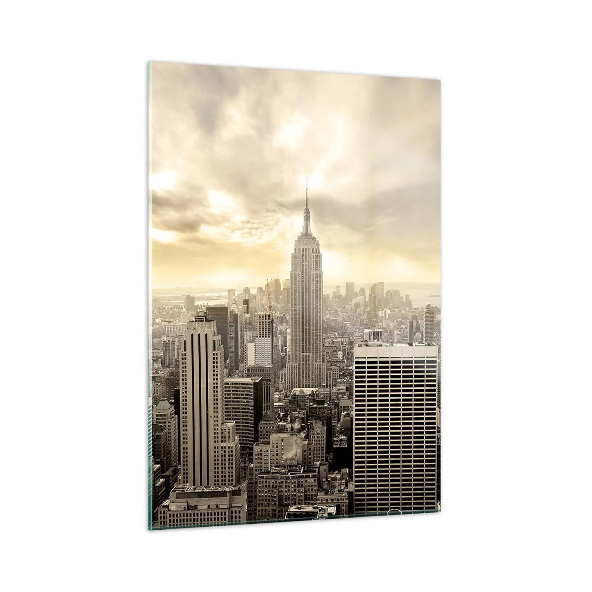 Tablou pe sticlă - New York țesut din gri - 50x70 cm