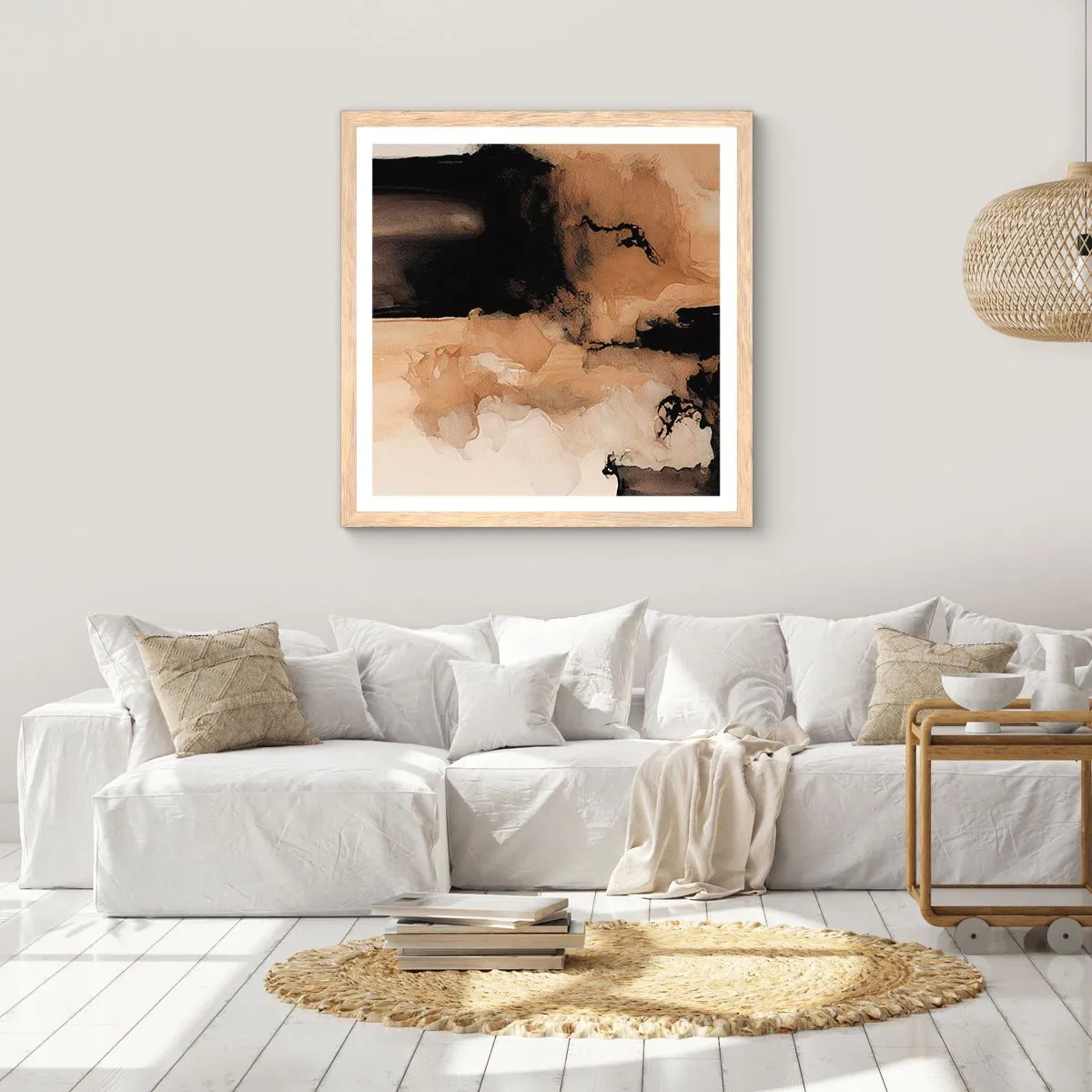 Poster în ramă de stejar deschis - O abstractizare intrigantă - 50x50 cm