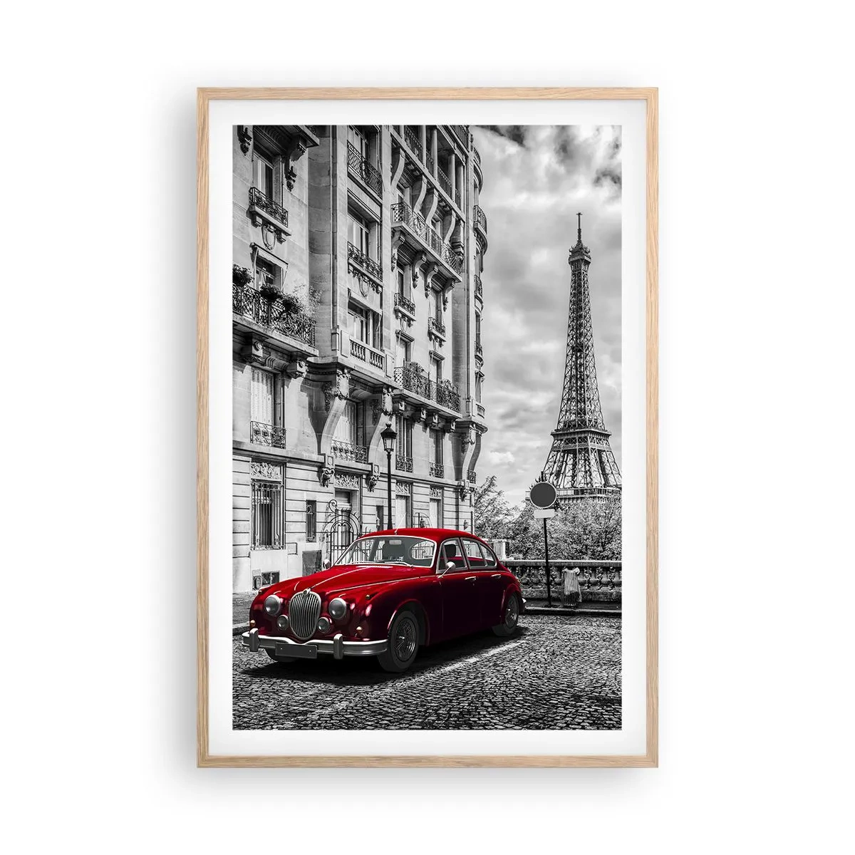 Poster în ramă de stejar deschis - Prădător în oraș - 61x91 cm