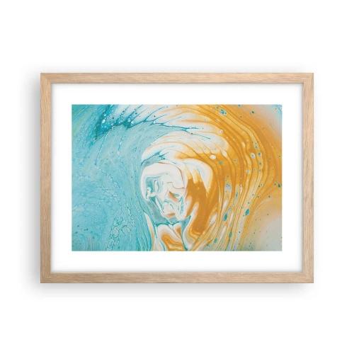 Poster în ramă de stejar deschis - Vârtej de pastel - 40x30 cm
