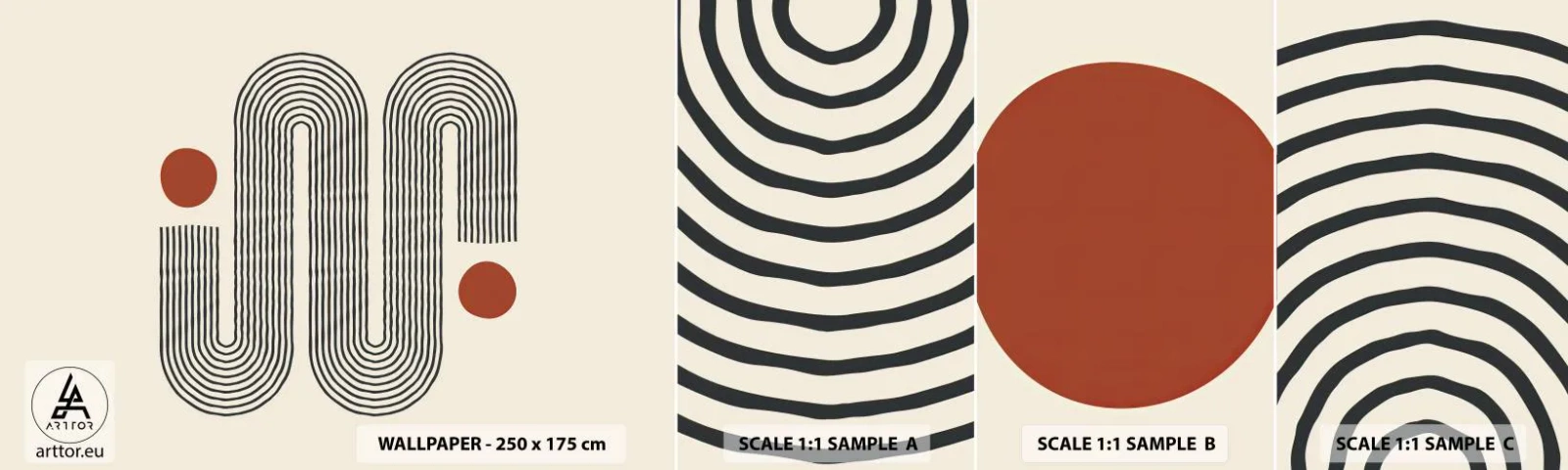 Mostră de Tapet Standard Eco - De la început până la sfârșit - Abstracția, Grafică, Minimalism - 100x30 cm