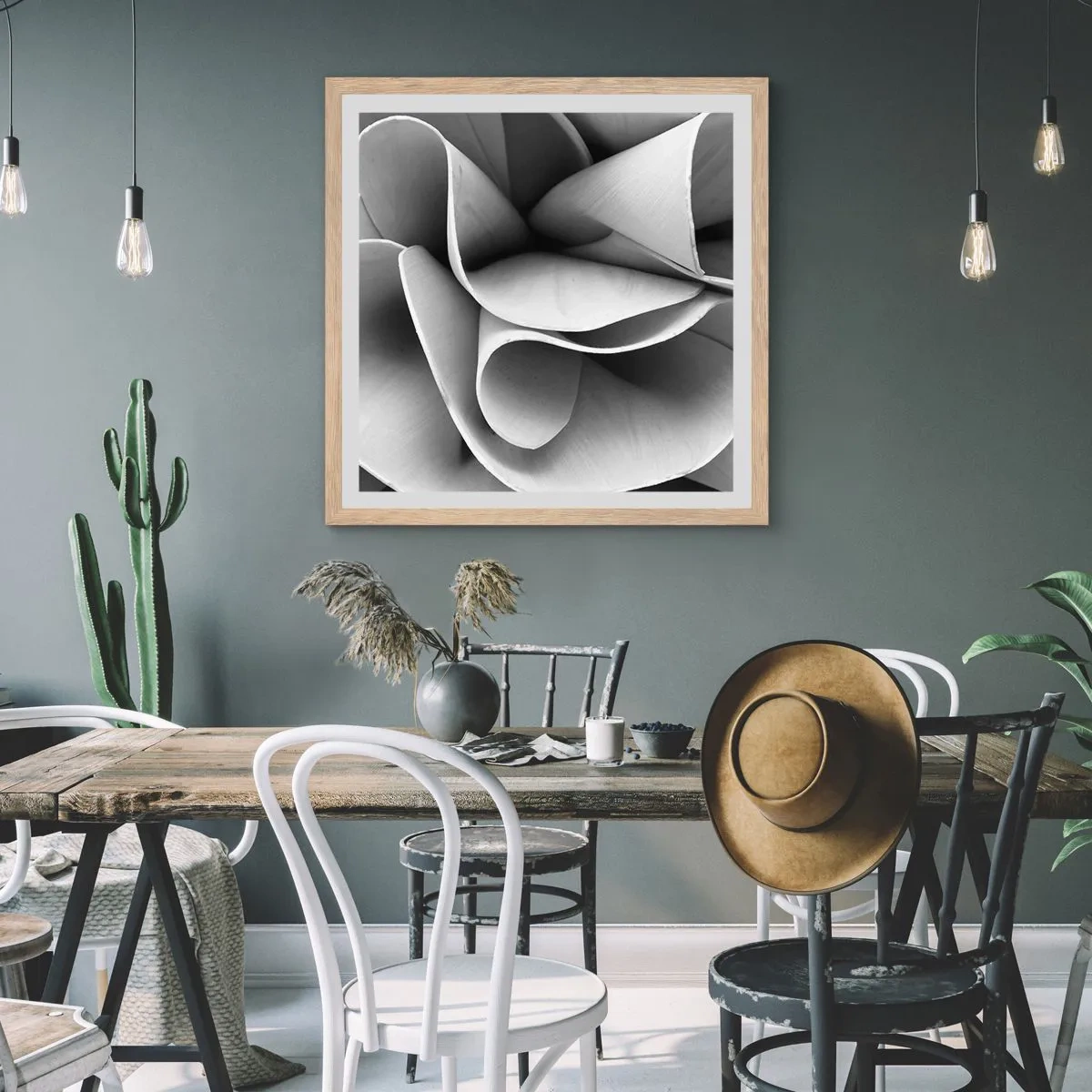 Poster în ramă de stejar deschis - Se întâmplă în spațiu - 60x60 cm