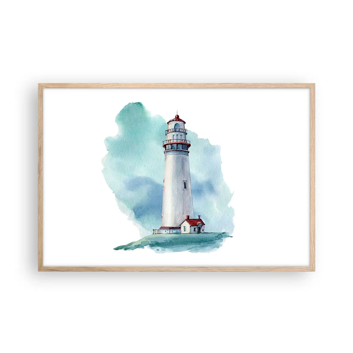 Poster în ramă de stejar deschis - Sora blândă a albastrului - 91x61 cm