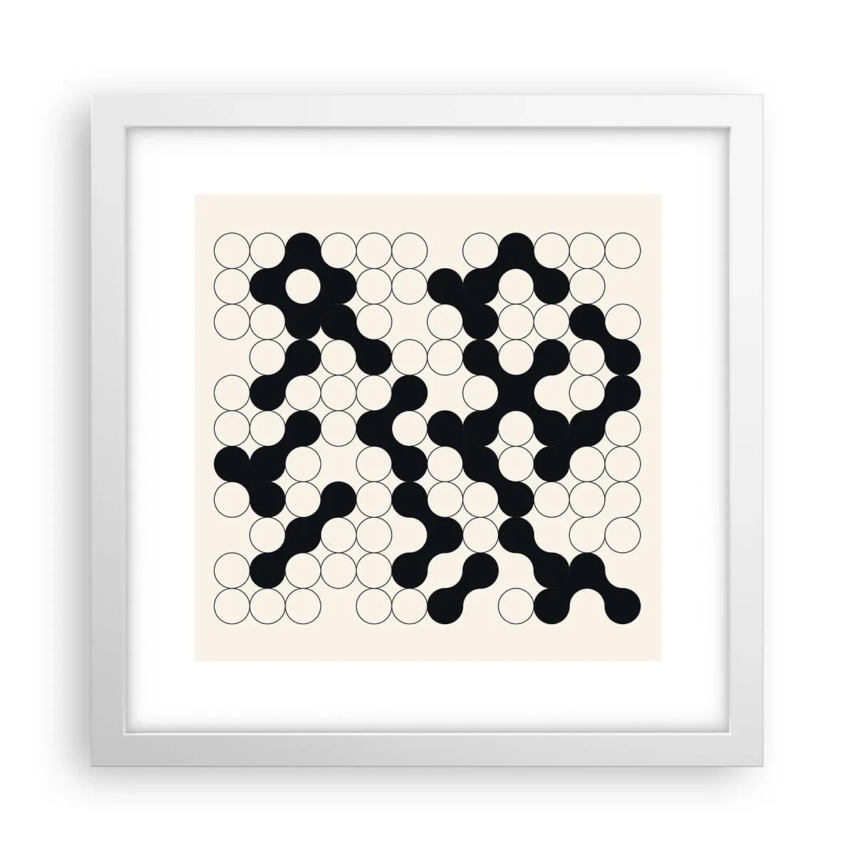 Poster în ramă albă - Joc chinezesc - o variație - 30x30 cm