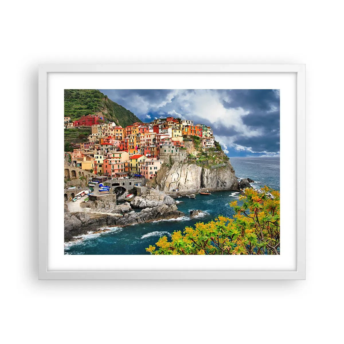 Poster în ramă albă - Îmbrățișați de stânci - 50x40 cm