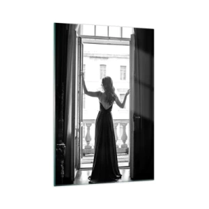 Tablou pe sticlă - Splendoare alb-negru - 70x100 cm