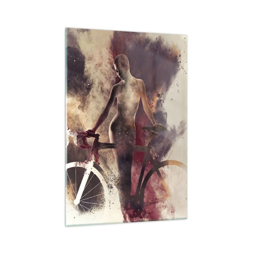 Tablou pe sticlă - În forme de marmură sufletul ciclist - 70x100 cm