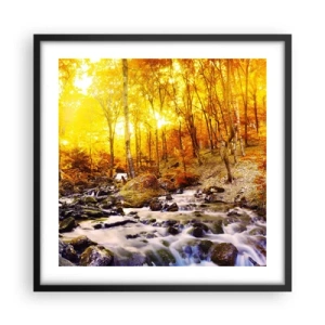 Poster în ramă neagră - Pietre montate în aur și platină - 50x50 cm