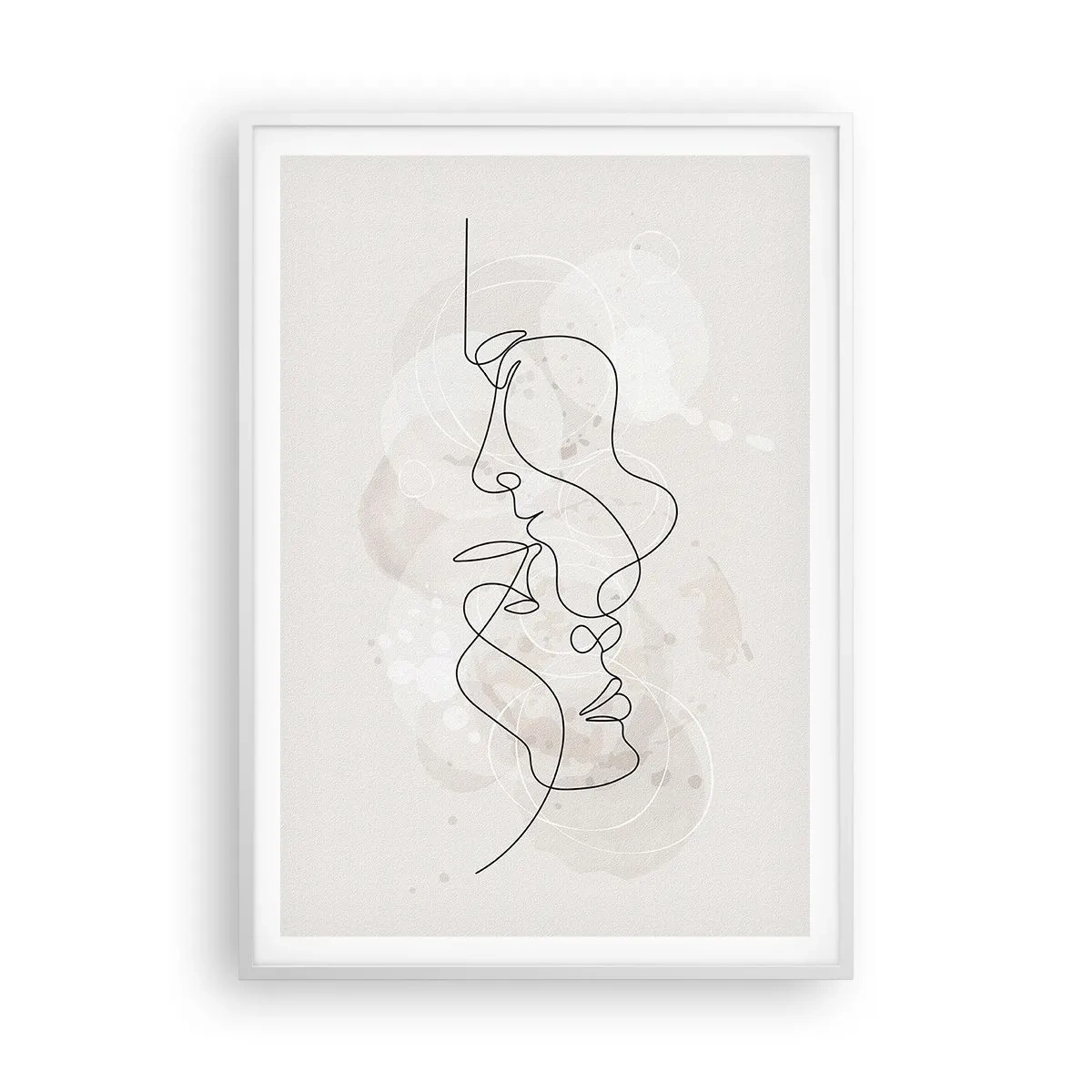 Poster în ramă albă - Încurcați într-o îmbrățișare - 70x100 cm