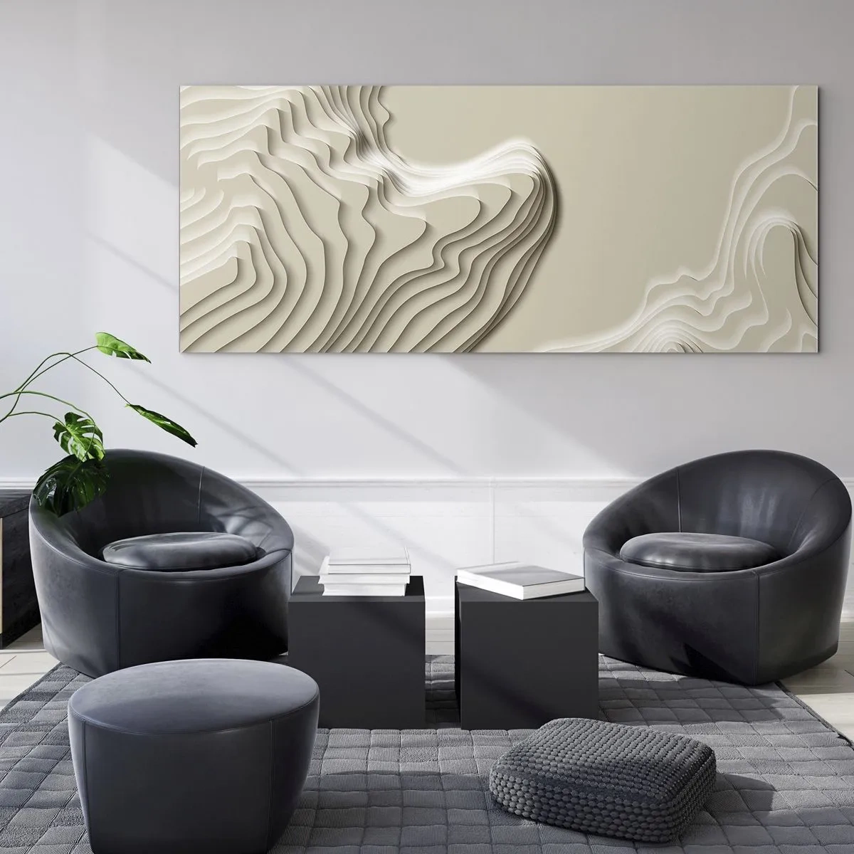 Tablou pe sticlă - Topografia artei - 90x30 cm