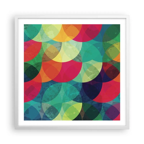 Poster în ramă albă - Să intrăm în curcubeu - 60x60 cm