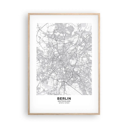 Poster în ramă de stejar deschis - Floare de Berlin - 70x100 cm