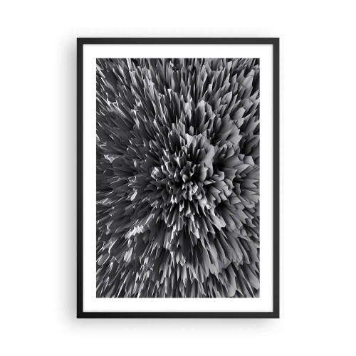 Poster în ramă neagră - Compoziție abstractă alb-negru cu forme geometrice - 50x70cm - Mai ascuțit nu se poate - Decorațiune modernă pentru perete pentru living și dormitor ARTTOR