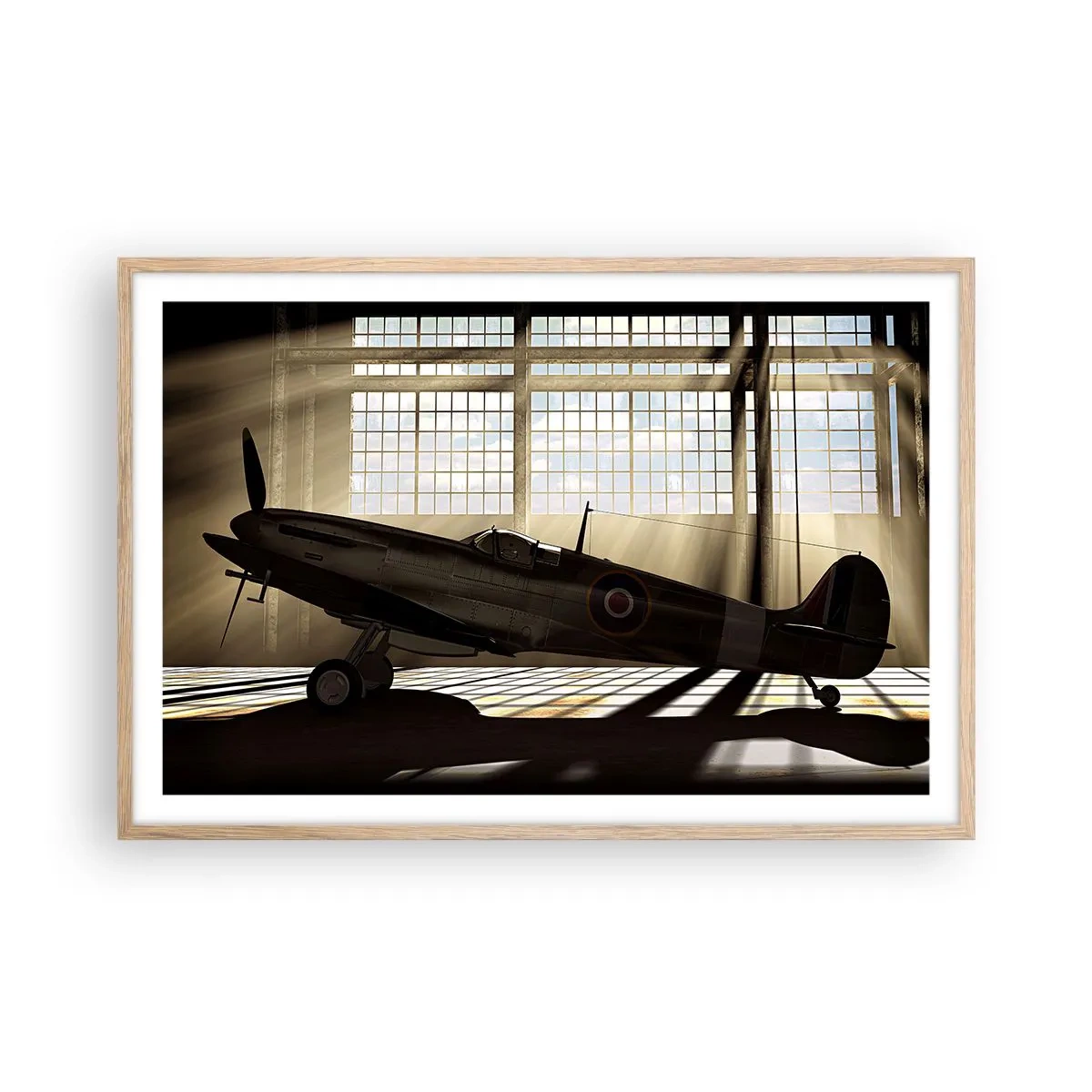Poster în ramă de stejar deschis - Odihna războinicului - 91x61 cm